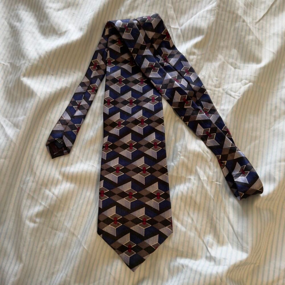 Robert Stewart Geometric Pattern Silk Necktie #silk #tie